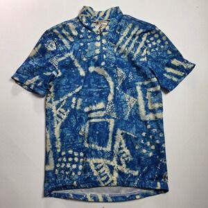 Sportful Abstract Batik Print Blue White Cycling Jersey Size Small